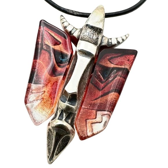 Maleras Sweden Mafisto Pendant Necklace Mats Jonasson Rare Mask Series